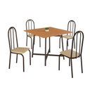Ver imagem 1 de Conjunto Sala de Jantar 90x90 Ilhabela 4 Cad Preto C- Creme