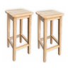 Kit 2 Banquetas Alta Reforçada de Madeira Eucalipto sem pintura - 1