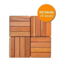Kit Deck em Placa de Madeira Modular Base Plástica 30x30cm com 25 Placas Madersilva - 3