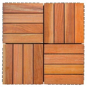 Kit Deck em Placa de Madeira Modular Base Plástica 30x30cm com 25 Placas Madersilva