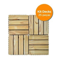 Kit Deck em Placa de Madeira Modular Base Plástica 30cmx30cm com 25 Placas Madersilva - 3
