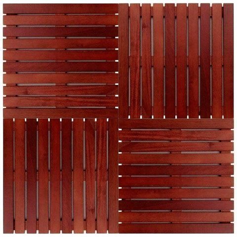 Kit Deck em Placa de Madeira Modular 50CMX50CM com 12 Placas Madersilva Marrom