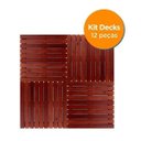 Ver imagem 3 de Kit Deck em Placa de Madeira Modular 50CMX50CM com 12 Placas Madersilva Marrom