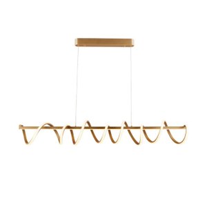Lustre Pendente Led 125w Espiral Long 120cm Dourado 3000k Bivolt
