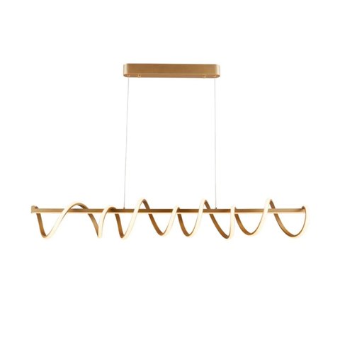 Lustre Pendente Led 125w Espiral Long 120cm Dourado 3000k Bivolt