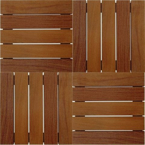 Kit Deck em Placa de Madeira Modular 50x50cm com 12 Placas Madersilva