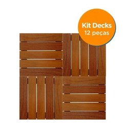 Kit Deck em Placa de Madeira Modular 50x50cm com 12 Placas Madersilva - 3