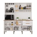 Ver imagem 3 de Armário de Cozinha Safira 6 Portas 2 Gavetas Branco/Cinamomo - Pnr Móveis