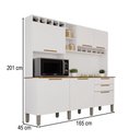 Ver imagem 4 de Armário de Cozinha Safira 6 Portas 2 Gavetas Branco/Cinamomo - Pnr Móveis
