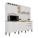Ver imagem 2 de Armário de Cozinha Safira 6 Portas 2 Gavetas Branco/Cinamomo - Pnr Móveis