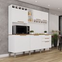 Ver imagem 1 de Armário de Cozinha Safira 6 Portas 2 Gavetas Branco/Cinamomo - Pnr Móveis