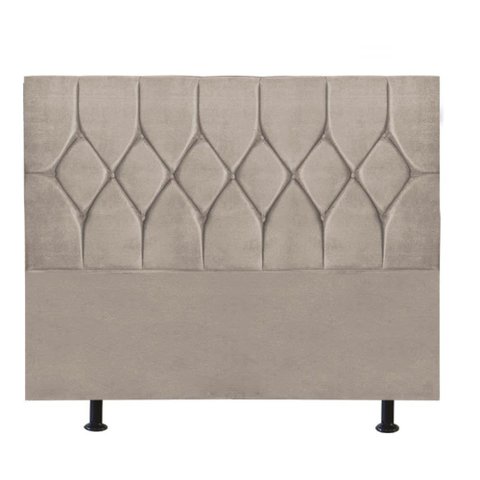 Cabeceira Estofada Istambul Capitonê 160cm Queen Size Box Quarto Suede Bege - Gat Magazine