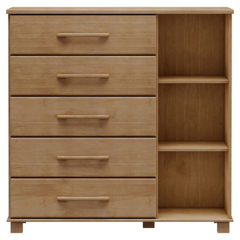 Cômoda Sapateira para Quarto Closet 5 Gavetas 1 Porta Zahav F06 Freijó - Lyam Decor