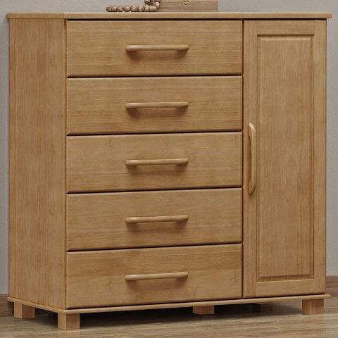 Cômoda Sapateira para Quarto Closet 5 Gavetas 1 Porta Zahav F06 Freijó - Lyam Decor