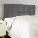 Ver imagem 1 de Cabeceira Estofada Cama Box Queen 160 Cm Cancún Suede:suede Cinza