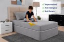 Ver imagem 2 de Protetor de Colchão Solteiro Impermeável Matelado Anti Ácaro 190x90 Cinza