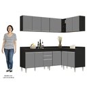 Ver imagem 5 de Armário de Cozinha Modulado de Canto 6 Peças Cp29 Balcão com Tampo Preto/cinza - Lumil Lumil Móveis