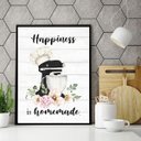 Ver imagem 2 de Quadro para Cozinha - Batedeira Happiness 24x18cm - com Vidro:madeira Preta