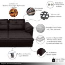 Ver imagem 3 de Sofá Retrátil Elétrico Sala de Estar Nolan Bipartido 257cm Conforto Premium em Couro Wine Vinho G58