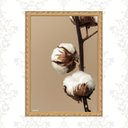Ver imagem 1 de Quadro Moldura Dourada Flor de Algodão 24x18cm:com Vidro