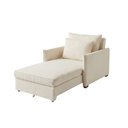 Ver imagem 3 de Poltrona Sofá Cama Mônica Confortável Sala Estar Recepção Retrátil Bouclê Bege - Vimont Moveis