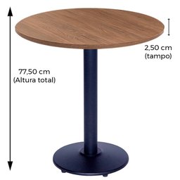 Mesa de Jantar Redonda 60 cm Tampo Evora em MDP Base Zeta - 6