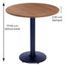 Mesa de Jantar Redonda 60 cm Tampo Evora em MDP Base Zeta - 6