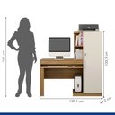 Ver imagem 2 de Mesa para Computador com Armário 1 Porta 1 Gaveta Office Valdemóveis Cinamomo/Off White