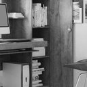 Ver mais imagens de Mesa para Computador com Armário 1 Porta 1 Gaveta Office Valdemóveis Cinamomo/Off White