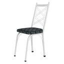 Ver imagem 4 de Kit 4 Cadeiras de Cozinha Delaware Estampado Mosaico Silver Pés de Ferro Branco - Pallazio