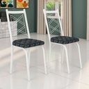 Ver imagem 2 de Kit 4 Cadeiras de Cozinha Delaware Estampado Mosaico Silver Pés de Ferro Branco - Pallazio