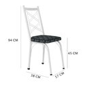 Ver imagem 5 de Kit 4 Cadeiras de Cozinha Delaware Estampado Mosaico Silver Pés de Ferro Branco - Pallazio