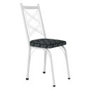 Ver imagem 3 de Kit 4 Cadeiras de Cozinha Delaware Estampado Mosaico Silver Pés de Ferro Branco - Pallazio