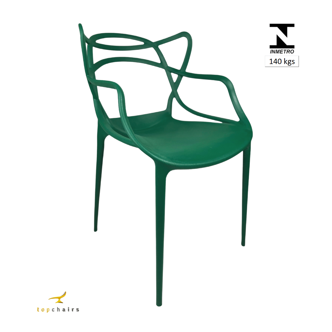 Cadeira Mix Verde Escuro - Kit com 10 - 4