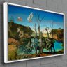 Quadro Decorativo Salvador Dali Cisnes Refletindo Elefantes:150x100/PRETA - 7