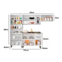 Ver imagem 2 de Cozinha Modulada Completa Múltipla 4 Peças (2 Armários + 1 Balcão + 1 Paneleiro) C4p75 Branco/
