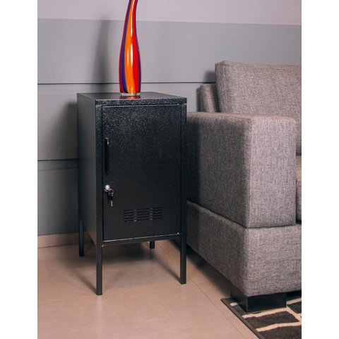 Armário de Aço Decorativo Multiuso C/ Chave Preto