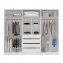 Ver imagem 3 de Guarda-roupa Casal Porto 6 Portas 4 Gavetas Branco/creme - Politorno