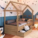 Ver imagem 1 de Cama Infantil Montessoriana sem Colchão com Gavetas Oak - Completa Móveis