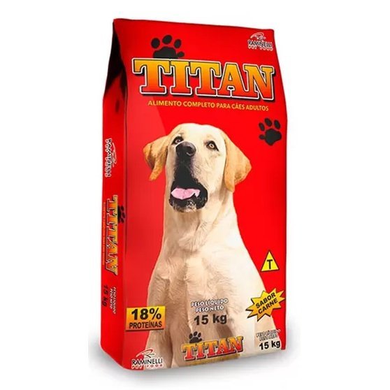 Ração Luck Dog Titan Sabor Carne para Cães Adultos - 15 Kg