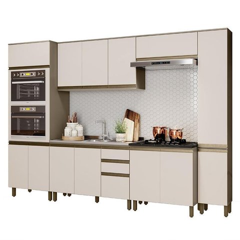 Cozinha Completa 6 Peças Connect Duna/cristal com Paneleiro - Móveis Henn