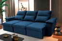 Ver imagem 1 de Sofá Retrátil Reclinável Paris 230cm Suede Velut com Molas no Assento - King House