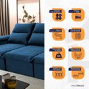 Ver imagem 3 de Sofá Retrátil Reclinável Paris 230cm Suede Velut com Molas no Assento - King House