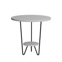 Ver imagem 2 de Mesa Lateral Redonda Industrial Italy Ferro Preto e Tampo Branco