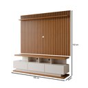 Ver imagem 4 de Rack com Painel para TV até 72 Polegadas Verona Classic 3 Gavetas Ripado Off White/Freijó - Panorama