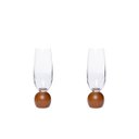Ver imagem 1 de Jogo 2 Taças para Espumante de Cristal e Madeira Acácia 210ml 23106 Mart