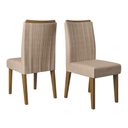 Ver imagem 1 de Cadeira Estofada Curva LARA Madeira Canela / Suede Nude c/ 2 unidades Banana Bit