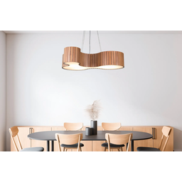 Lustre Pendente Anêmona 70cm – Madeira Amêndola, Design Orgânico, Bivolt - 4