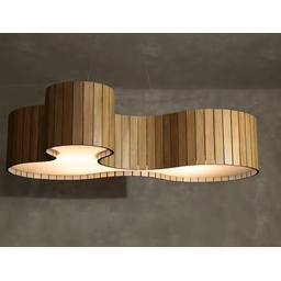 Lustre Pendente Anêmona 70cm – Madeira Amêndola, Design Orgânico, Bivolt - 2