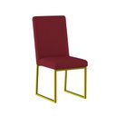 Ver imagem 1 de Cadeira para Mesa Jantar com Base de Ferro Dourado - Balaqui Cor:marsala